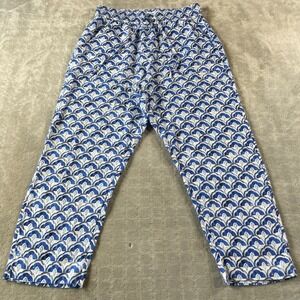Sigrid Olsen Pants Womens Medium Blue White Coastal Beach Preppy Luxury Straight